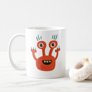 おもしろいで大きい注目された微笑のかわいいモンスター コーヒーマグカップ