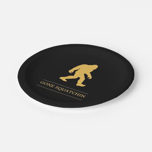 おもしろいで大きい足によってSquatchinの行くサスカッチ ペーパープレート (アングル)