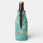 おもしろいで太陽の夏の休暇カラフル ボトルクーラー (ボトル裏面)