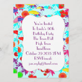 おもしろいで太陽の熱帯パーティー時間招待状 招待状 (正面/裏面)