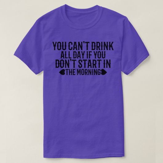 ～おもしろいで始まらないもし日は飲めない Tシャツ (デザイン正面)