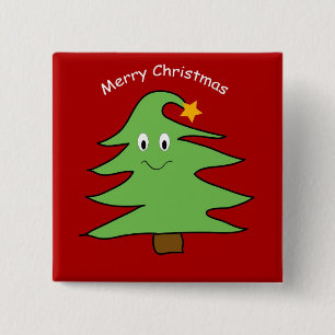 おもしろいで幸せでかわいいクリスマスツリー 缶バッジ