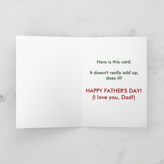 おもしろいで幸せな父の日カード カード (内部)
