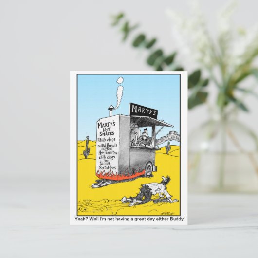 おもしろいで悪い日の郵便はがき 案内ポストカード (スタンド正面)