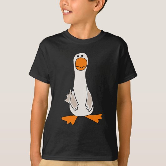 おもしろいで悲しいガチョウの漫画 Tシャツ (正面)