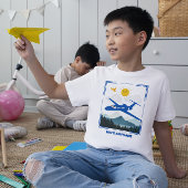 おもしろいで愛らしいキッズネーム飛行機 Tシャツ