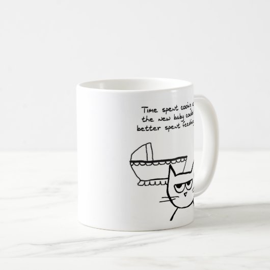 おもしろいで新しいお母さんのマグ-猫はベビーの嫉妬深いです コーヒーマグカップ (正面右)