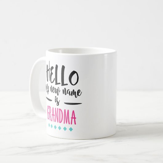 おもしろいで新しい祖母はこんにちは、私の新しい名前祖母です コーヒーマグカップ (正面左)