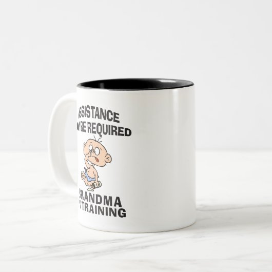 おもしろいで新しい祖母 ツートーンマグカップ (正面左)