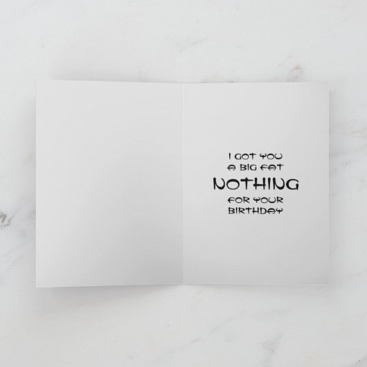 おもしろいで日本のな漢字の大きい脂肪何も誕生日 カード (内部)