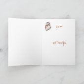 おもしろいで最も最高のな秘書か。 賢いフクロウのユーモアありがとう サンキューカード (内部)