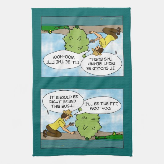 おもしろいで極度な隠し場所のGeocachingのギフトのカスタム キッチンタオル (縦)