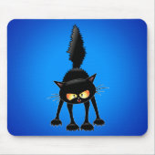 おもしろいで激しい黒猫の漫画 マウスパッド (正面)