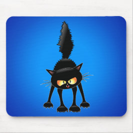 おもしろいで激しい黒猫の漫画 マウスパッド