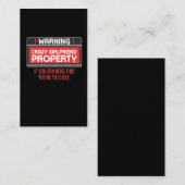 おもしろいで熱狂するなガールフレンドの特性のボーイフレンドのユーモア 名刺 (正面/裏面)