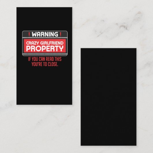 おもしろいで熱狂するなガールフレンドの特性のボーイフレンドのユーモア 名刺 (正面/裏面)