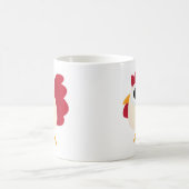 おもしろいで白い鶏 コーヒーマグカップ (中央)