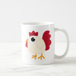 おもしろいで白い鶏 コーヒーマグカップ