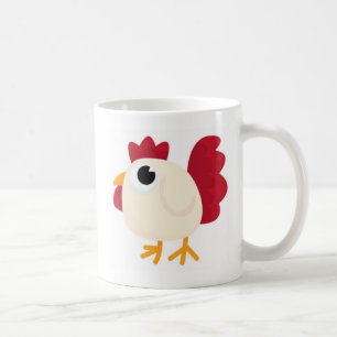おもしろいで白い鶏 コーヒーマグカップ