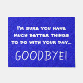 おもしろいで皮肉で失礼な引用文のプリントの青 ドアマット (正面)