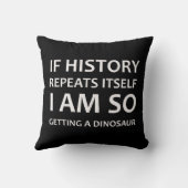 おもしろいで皮肉な恐竜の冗談の装飾用クッション クッション (裏面)