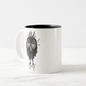 おもしろいで眠いフクロウ ツートーンマグカップ (正面左)