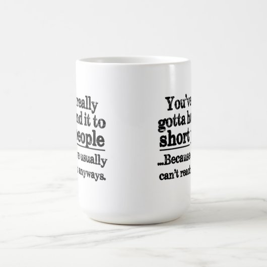 おもしろいで短い人々の引用文のコーヒー・マグ コーヒーマグカップ (中央)