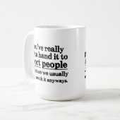 おもしろいで短い人々の引用文のコーヒー・マグ コーヒーマグカップ (正面左)