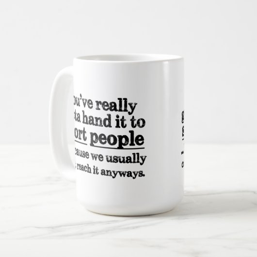 おもしろいで短い人々の引用文のコーヒー・マグ コーヒーマグカップ (正面左)