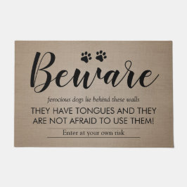 おもしろいで素朴な国は犬の用心します ドアマット