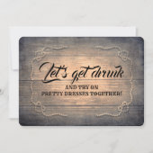 おもしろいで素朴な新婦付添人/メイド・オブ・オーナー（花嫁付き添い人）の提案 招待状 (正面)