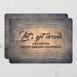 おもしろいで素朴な新婦付添人/メイド・オブ・オーナー（花嫁付き添い人）の提案 招待状