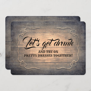 おもしろいで素朴な新婦付添人/メイド・オブ・オーナー（花嫁付き添い人）の提案 招待状