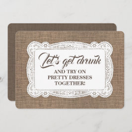 おもしろいで素朴な新婦付添人/メイド・オブ・オーナー(花嫁付き添い人)の提案 招待状