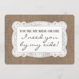 おもしろいで素朴な新婦付添人/メイド・オブ・オーナー(花嫁付き添い人)の提案 招待状