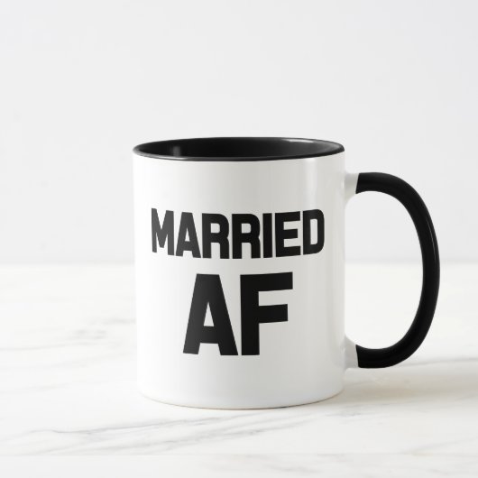 おもしろいで結婚したなAFのコーヒー・マグ マグカップ (右)