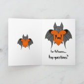 おもしろいで艶かしくロマンチックなハロウィンの吸血コウモリ カード (内部)