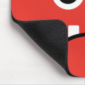 おもしろいで赤いモンスターの顔 マウスパッド (コーナー)