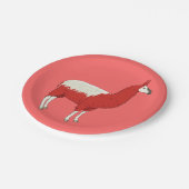 おもしろいで赤いラマ ペーパープレート (アングル)