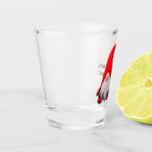 おもしろいで赤い格言のクリスマスのトースト ショットグラス (左)