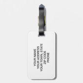 おもしろいで赤い髭によって印刷されるグリッター ラゲッジタグ (裏面縦)