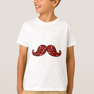おもしろいで赤い髭によって印刷されるグリッター Tシャツ