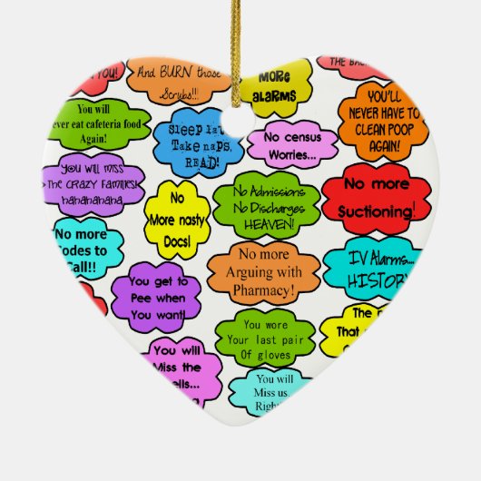 おもしろいで退職したなナースのギフトの協力者の思考II セラミックオーナメント (裏面)
