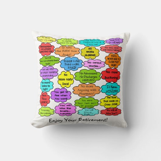 おもしろいで退職したなナースの枕協力者の思考 クッション (正面)