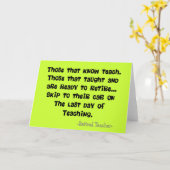 おもしろいで退職したな先生のギフト カード (黄色い花)