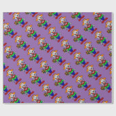 おもしろいで邪悪なピエロの食べ物の棒つきキャンデーキャンデーの漫画 ラッピングペーパー (フラット)