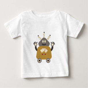 おもしろいで間抜けなレトロのロボットTシャツ ベビーTシャツ
