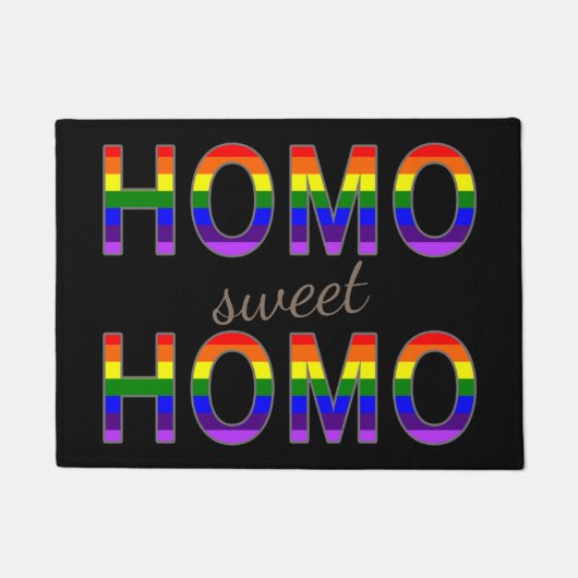 おもしろいで陽気なヒト属の甘いヒト属の虹色 ドアマット (正面)