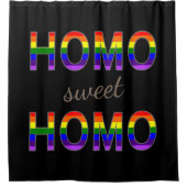 おもしろいで陽気な虹の旗はヒト属の菓子のヒト属を着色します シャワーカーテン (正面)