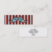 おもしろいで青い髭のグリッターの赤のストライプ スキニー名刺 (正面/裏面)